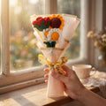 HindCraft Handmade Crochet Sunflower, Daisy & Rose Bouquet – Best Wishes Gift