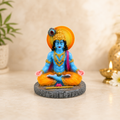 HindCraft Meditating Lord Krishna Idol with Flute for Home Temple, Meditation Room & Spiritual Décor