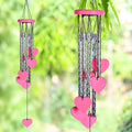 HindCraft Pink Heart Wind Chime for Home Décor, Balcony Hanging, Romantic Gift