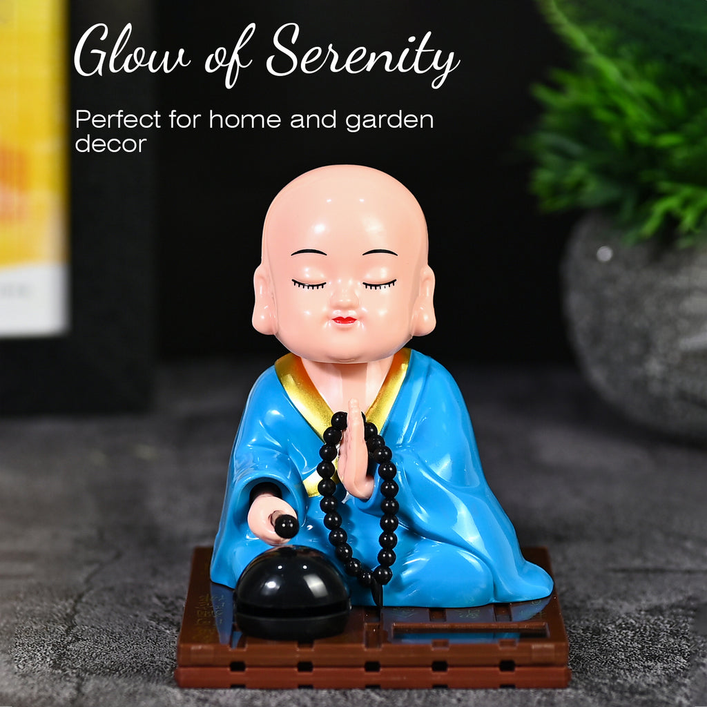 Solar-Powered Moving Head and Hand Sitting Gautam Buddha Statue