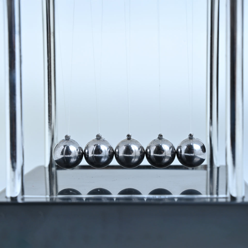 HindCraft Newton's Cradle Balance Balls Desk Toy with Metal Frame for Office Desk, Study Table & Home Décor