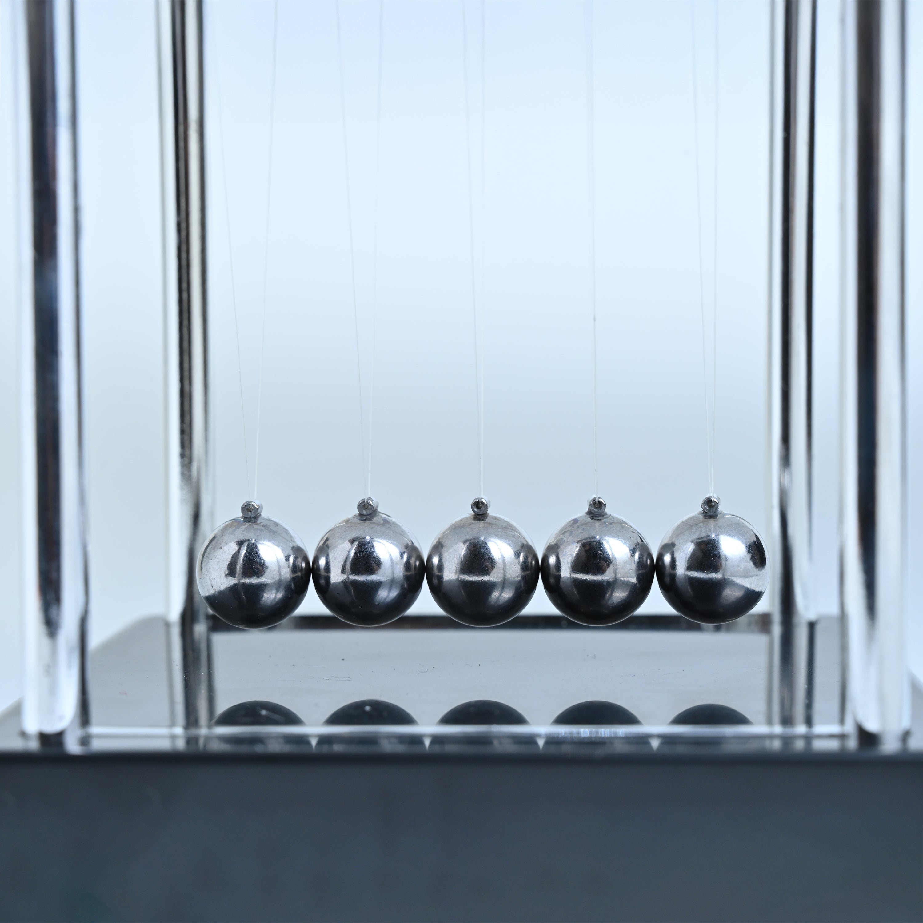 HindCraft Newton's Cradle Balance Balls Desk Toy with Metal Frame for Office Desk, Study Table & Home Décor