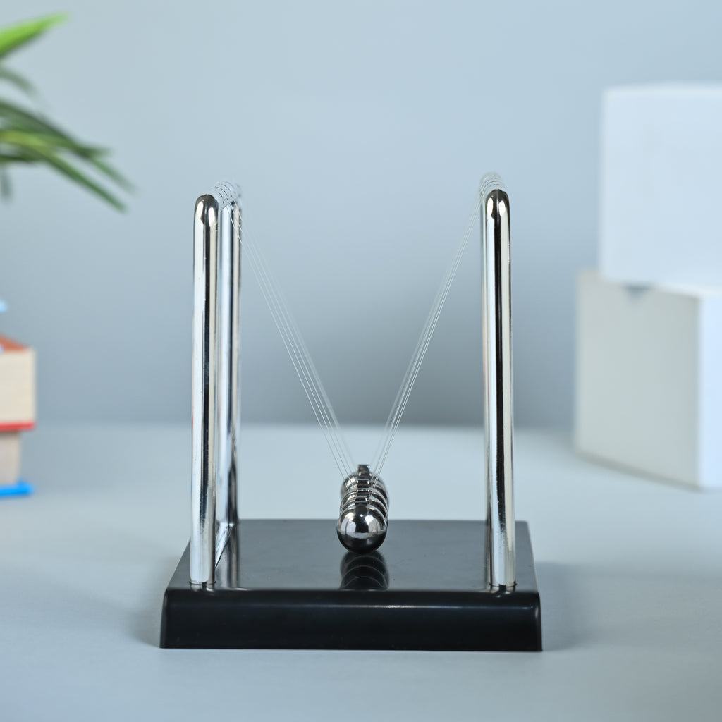 HindCraft Newton's Cradle Balance Balls Desk Toy with Metal Frame for Office Desk, Study Table & Home Décor