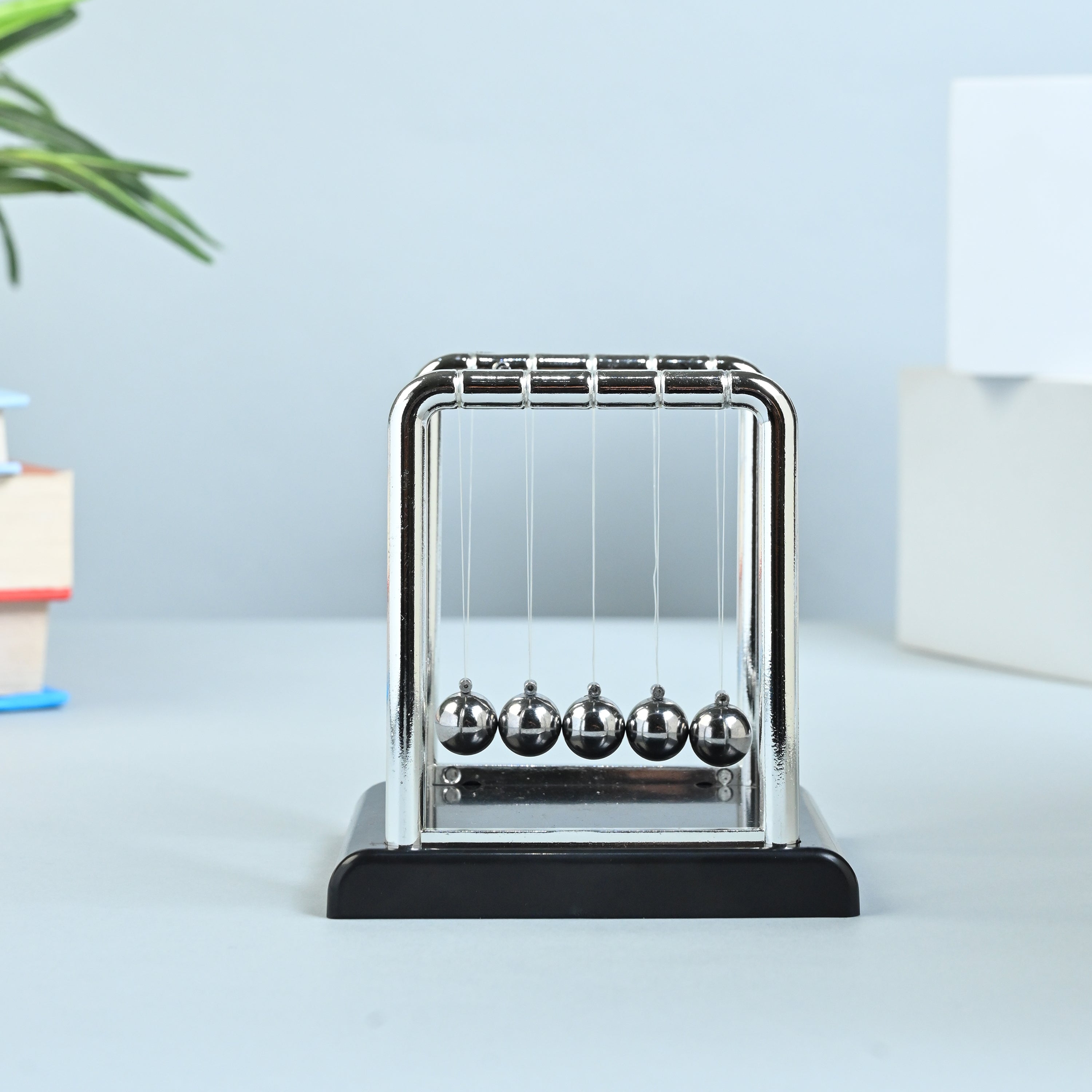 HindCraft Newton's Cradle Balance Balls Desk Toy with Metal Frame for Office Desk, Study Table & Home Décor