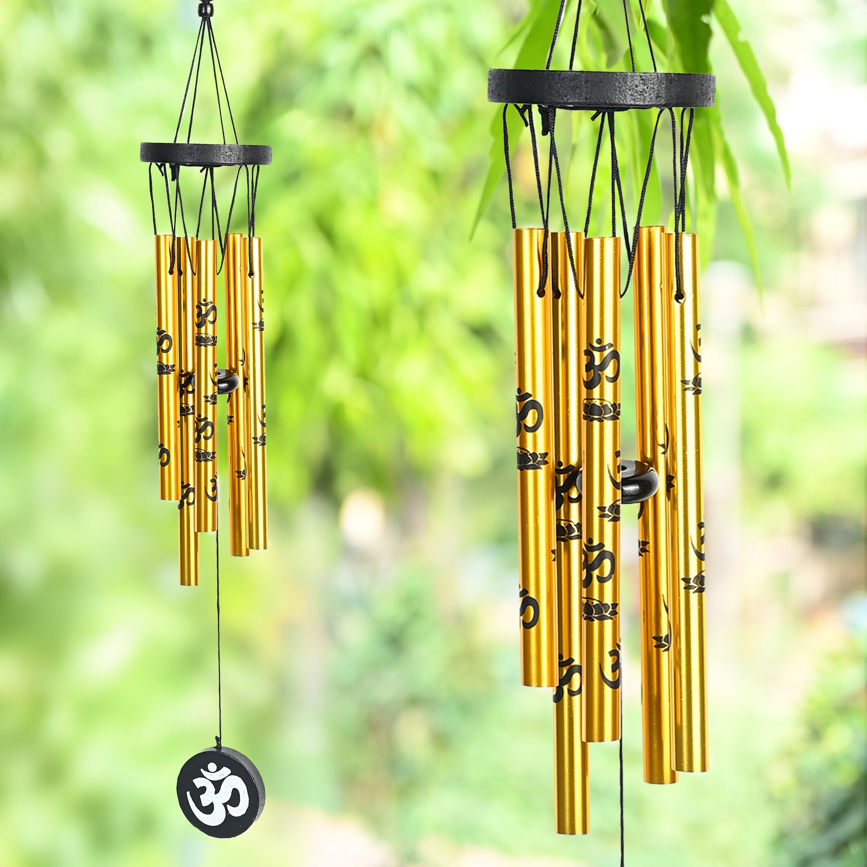 HindCraft Gold Om Wind Chime for Home & Garden