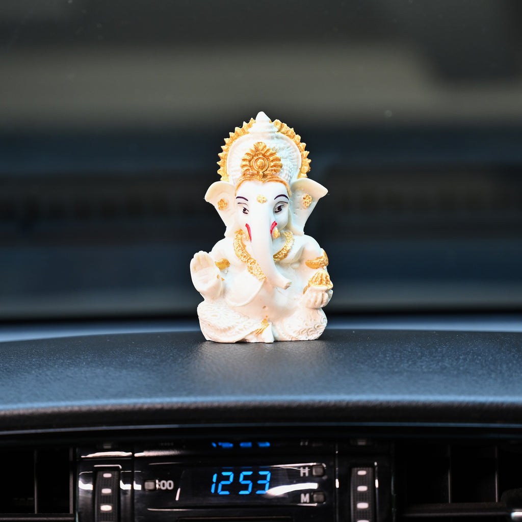 HindCraft Lord Ganesha Idol for Car Dashboard, Home & Office Decor