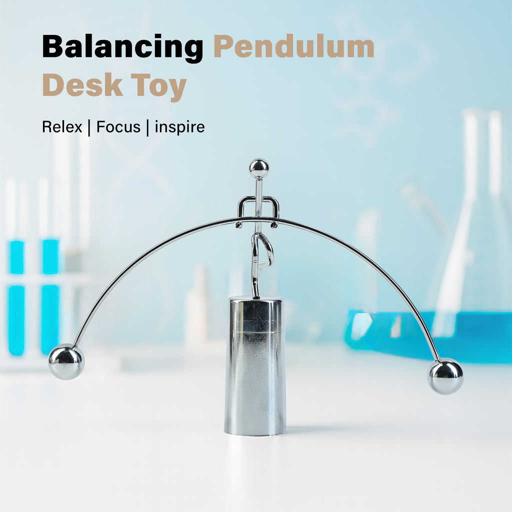 HindCraft Kinetic Balance Desk Toy with Swinging Metal Balls for Office Décor