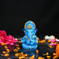HindCraft Blue Lord Ganesha Idol with Gold Detailing for Car Dashboard, Home Temple, Office Desk & Spiritual Décor