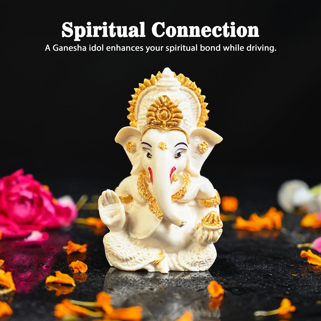 HindCraft Lord Ganesha Idol for Car Dashboard, Home & Office Decor