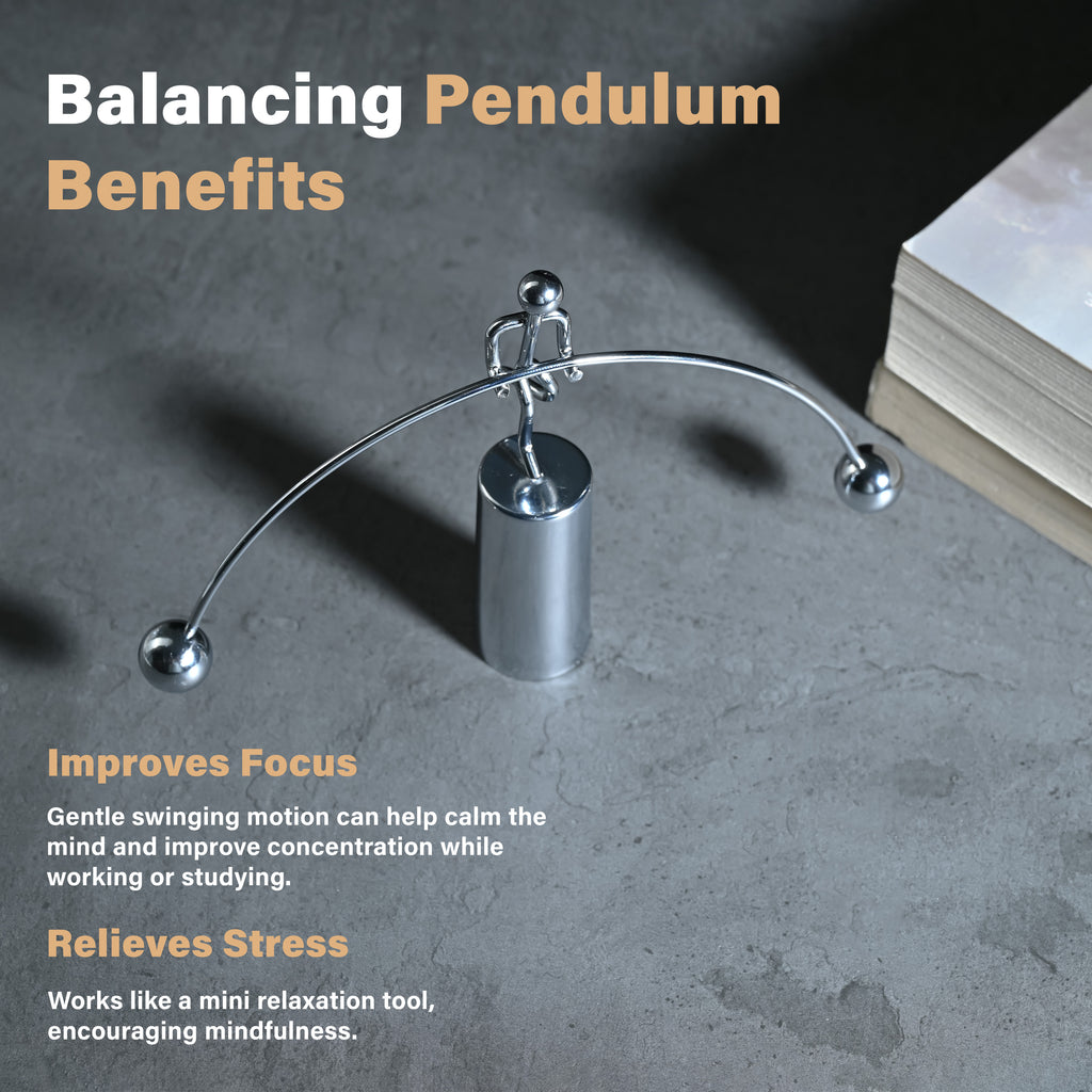 HindCraft Kinetic Balance Desk Toy with Swinging Metal Balls for Office Décor