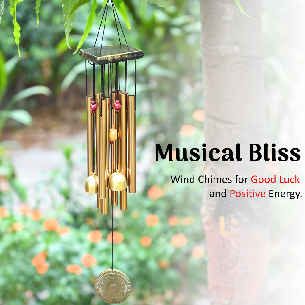 HindCraft Wind Chime with Brass Bells for Home Décor, Balcony