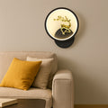 HindCraft Golden Deer LED Ring Table Lamp for Bedroom & Home Décor