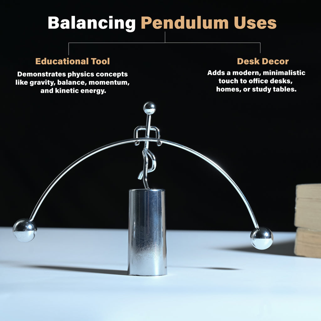 HindCraft Kinetic Balance Desk Toy with Swinging Metal Balls for Office Décor
