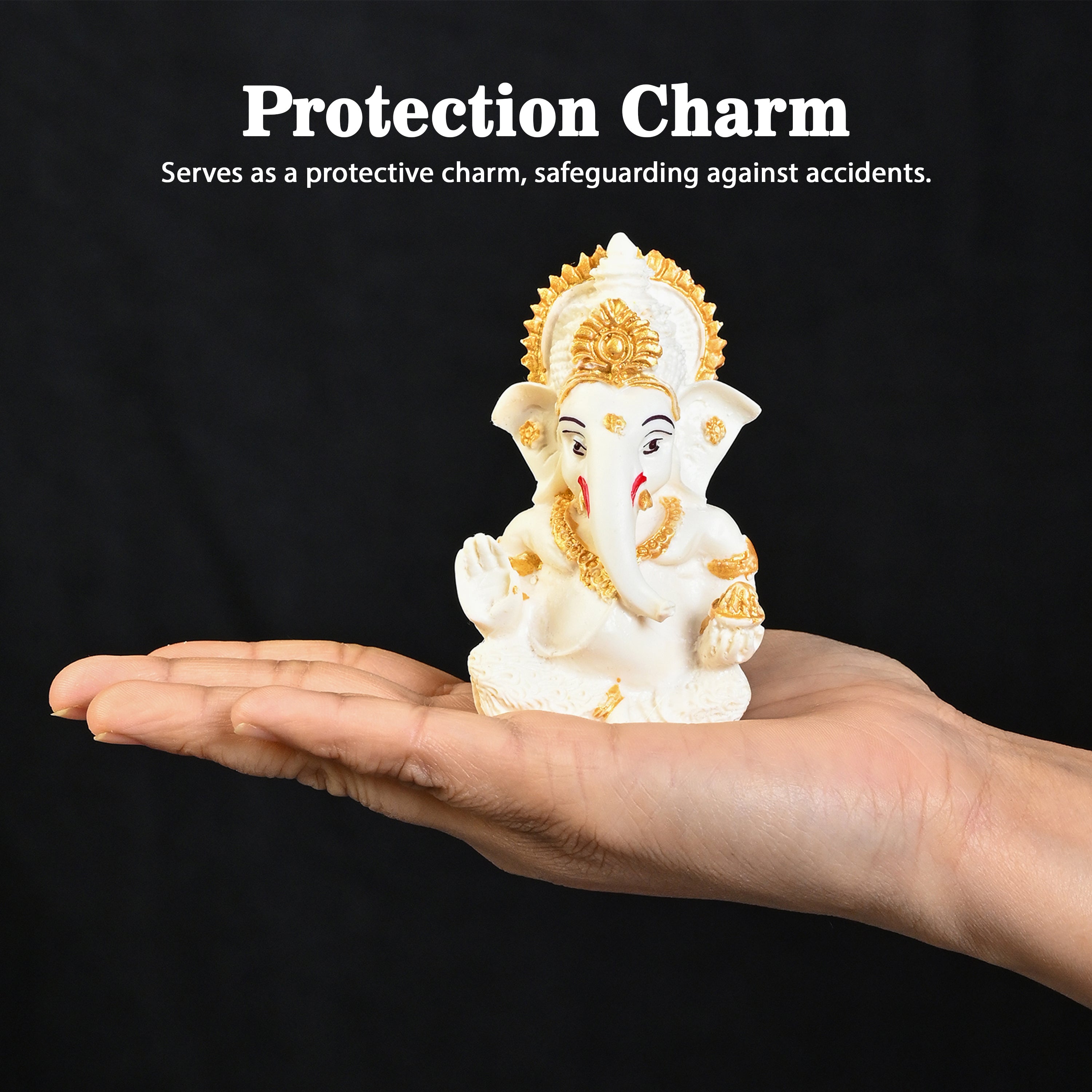 HindCraft Lord Ganesha Idol for Car Dashboard, Home & Office Decor