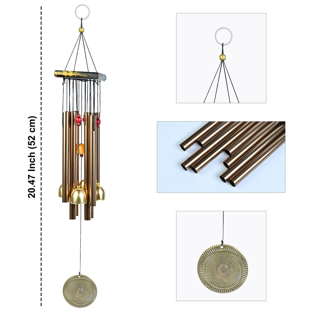 HindCraft Wind Chime with Brass Bells for Home Décor, Balcony