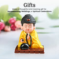 HindCraft Meditating Buddha Monk Showpiece with Prayer Beads for Home & Office Décor