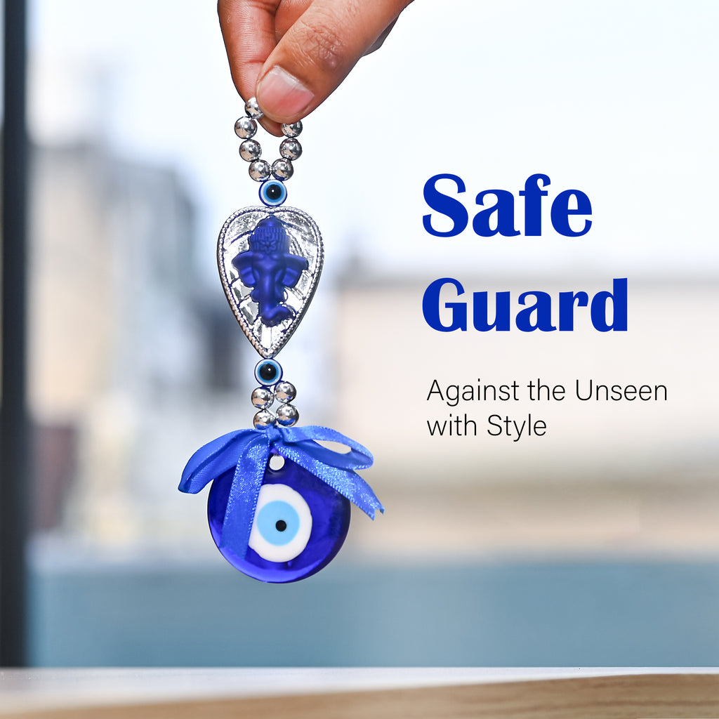 HindCraft Lord Ganesha Evil Eye Hanging for Home, Office & Car