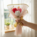 HindCraft Handmade Crochet Tulip Bouquet – Red, Pink & White Flower Gift