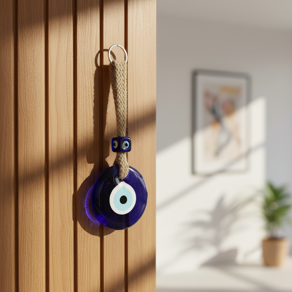 HindCraft Blue Evil Eye Hanging Ornament for Car, Home & Office Decor