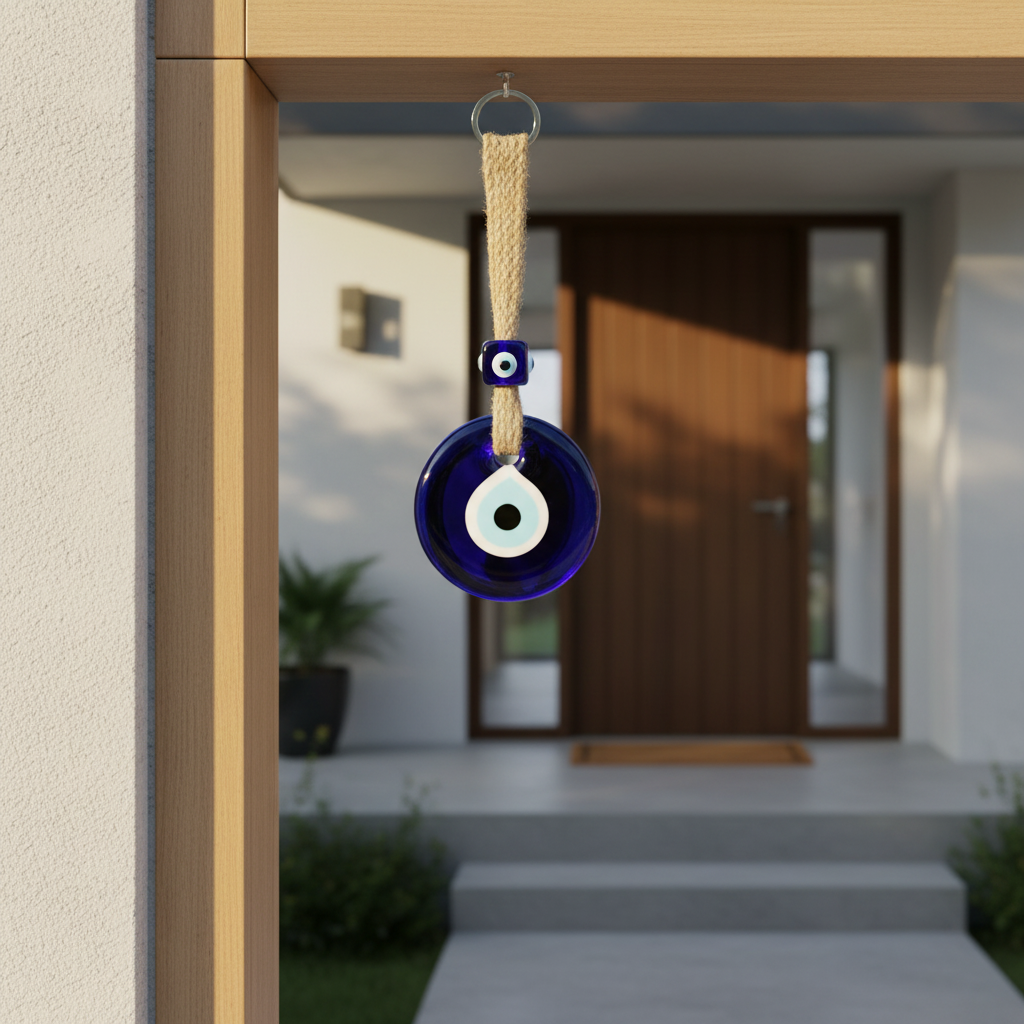 HindCraft Blue Evil Eye Hanging Ornament for Car, Home & Office Decor