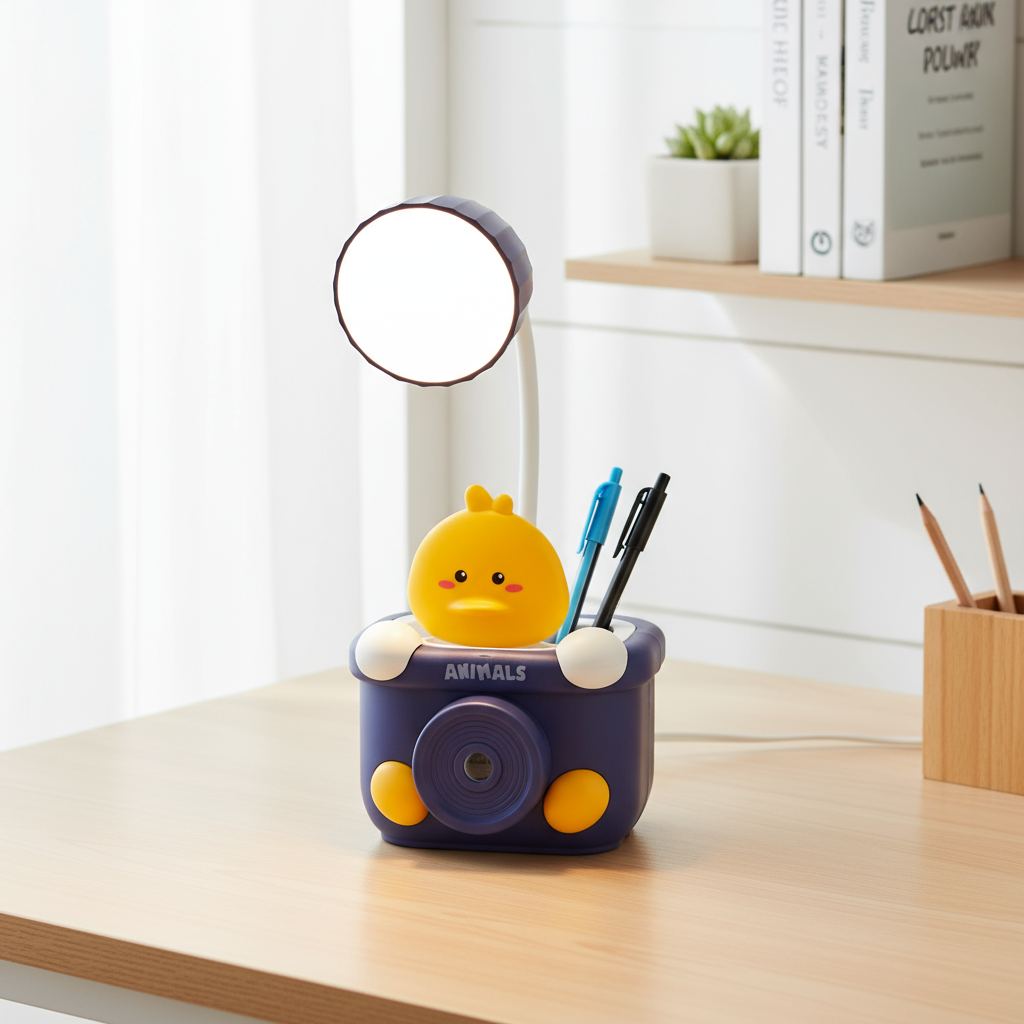 HindCraft Cute Animal LED Desk Lamp with Pen Holder, Pencil Organizer for Kids Study Table, Office Desk & Bedroom