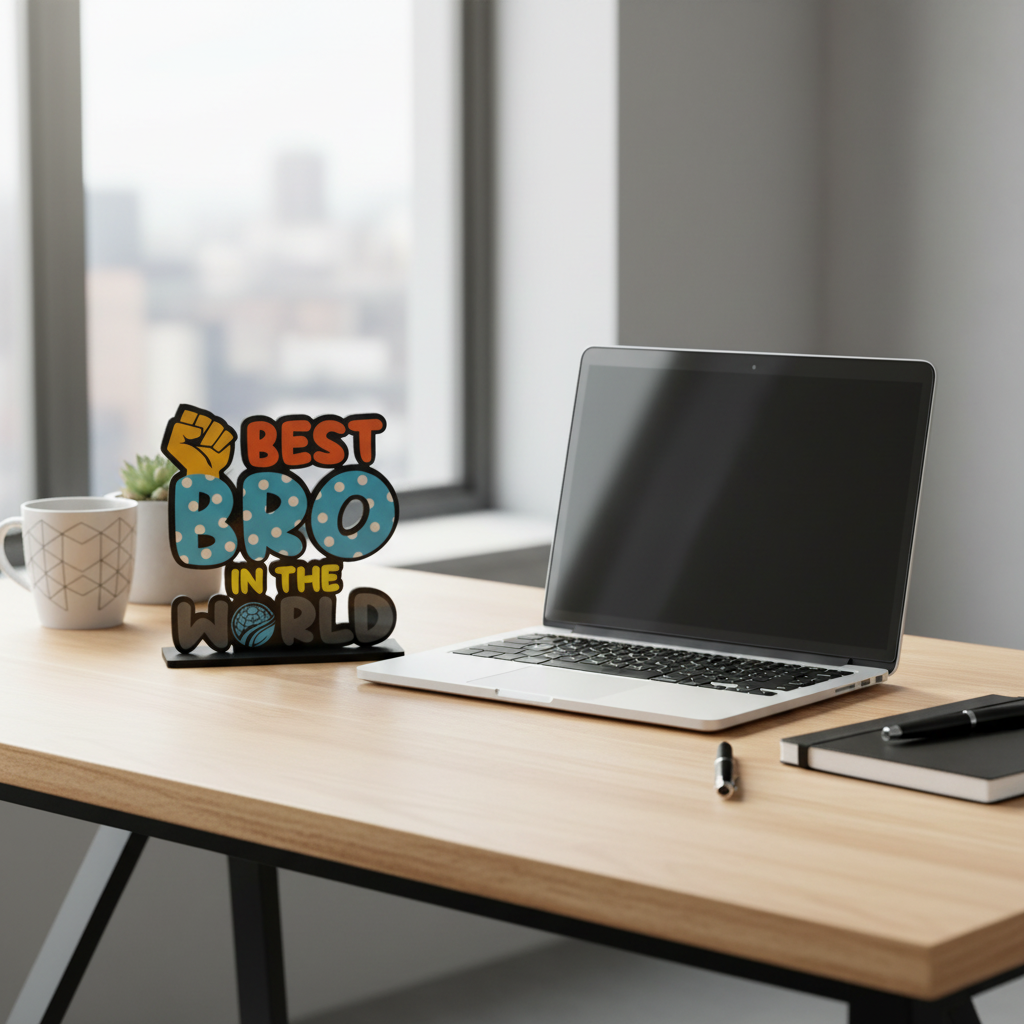 Best Bro in The World Wooden Table Decor | Brother Gift | Rakhi Gift for Brother