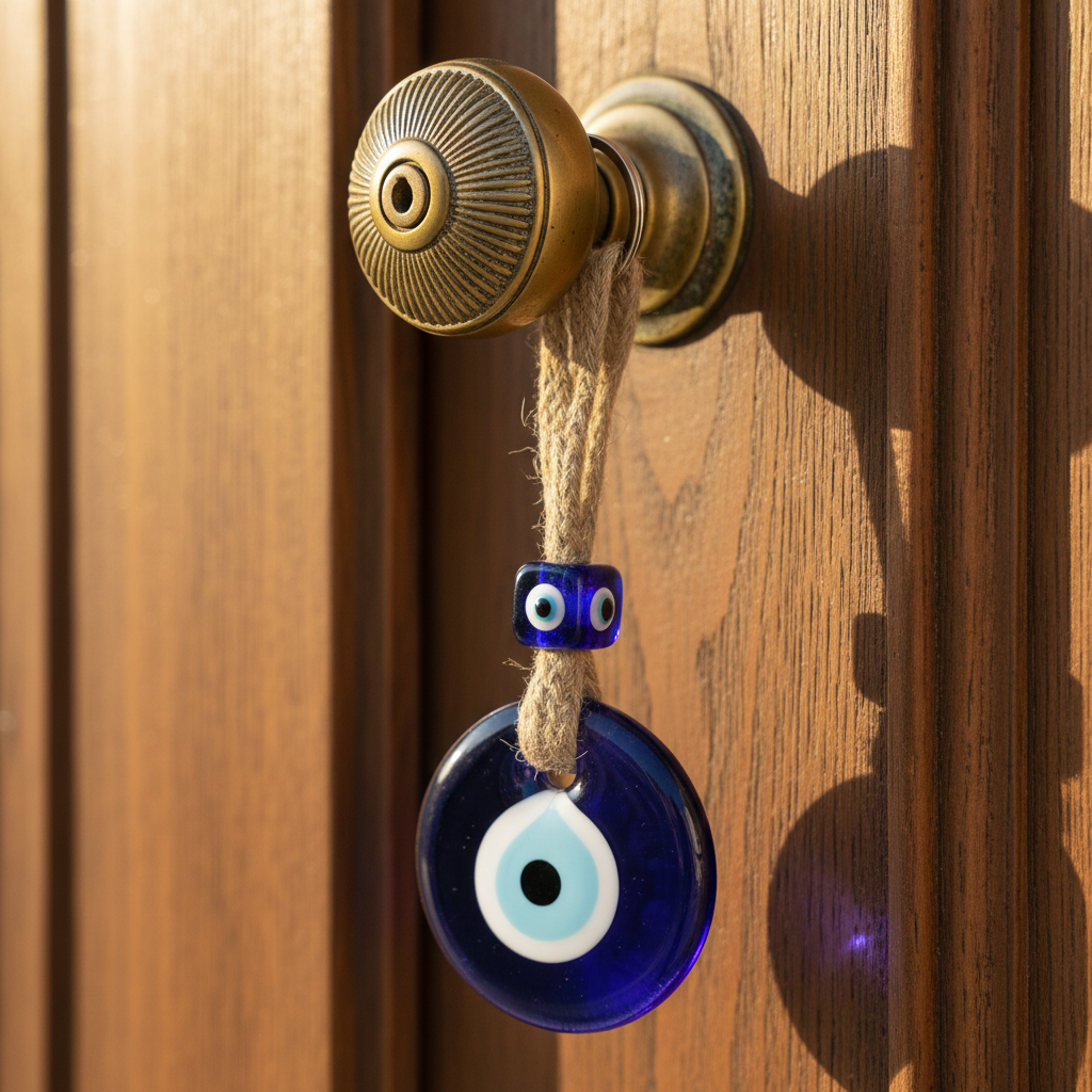 HindCraft Blue Evil Eye Hanging Ornament for Car, Home & Office Decor