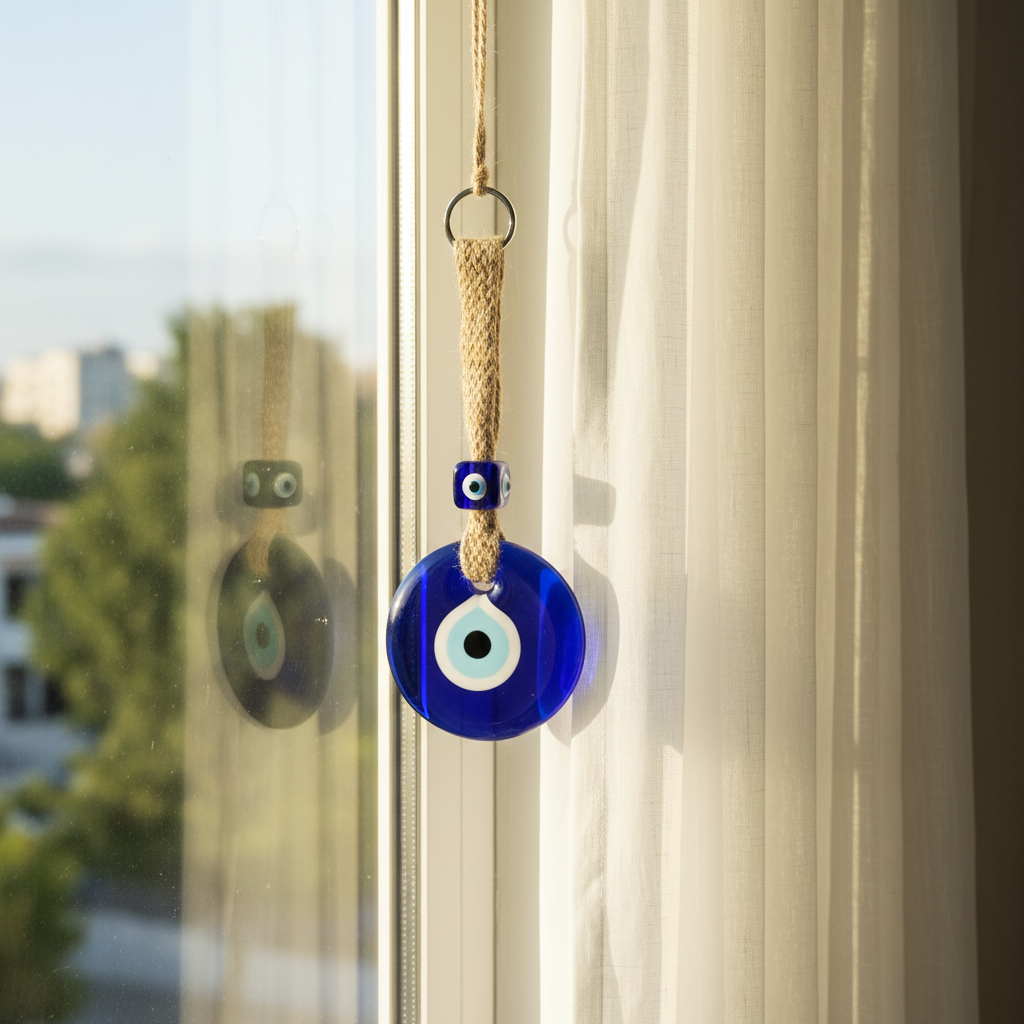 HindCraft Blue Evil Eye Hanging Ornament for Car, Home & Office Decor