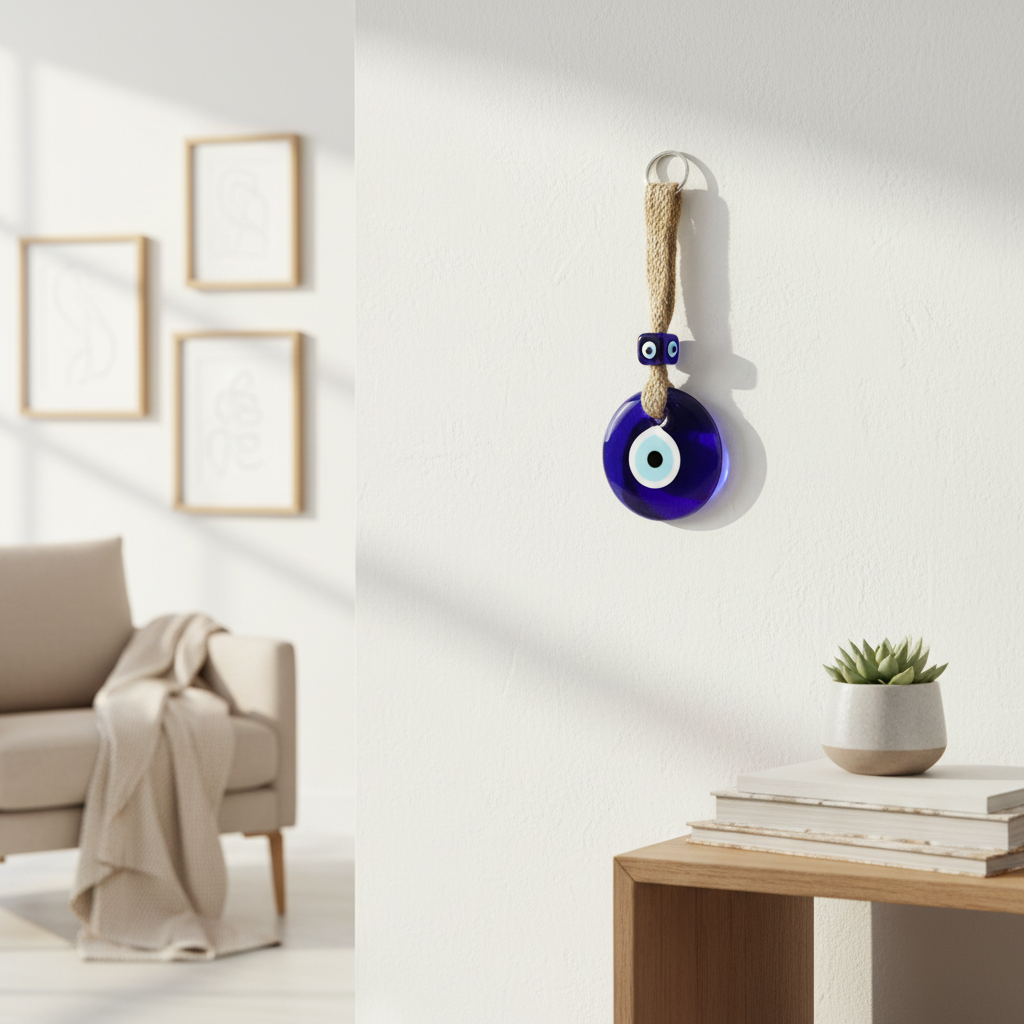 HindCraft Blue Evil Eye Hanging Ornament for Car, Home & Office Decor