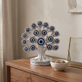 HindCraft Evil Eye Tree Showpiece for Home Decor | Turkish Nazar Tree of Life Tabletop Decorative Figurine