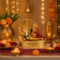 HindCraft Lakshmi Narayan Idol with Sheshnag | Lord Vishnu & Goddess Lakshmi Resin Statue for Home Temple & Pooja Decor