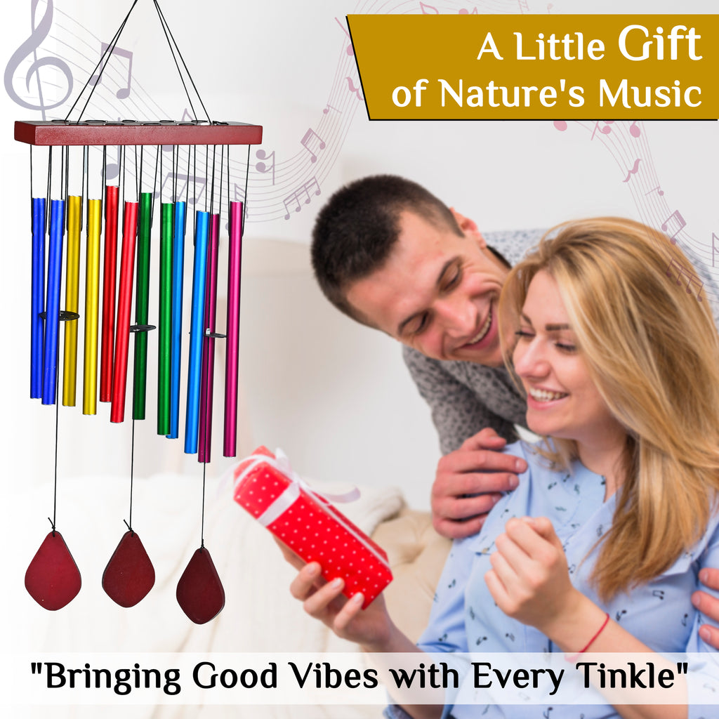 HindCraft Rainbow Wind Chime for Home Décor, Balcony & Garden