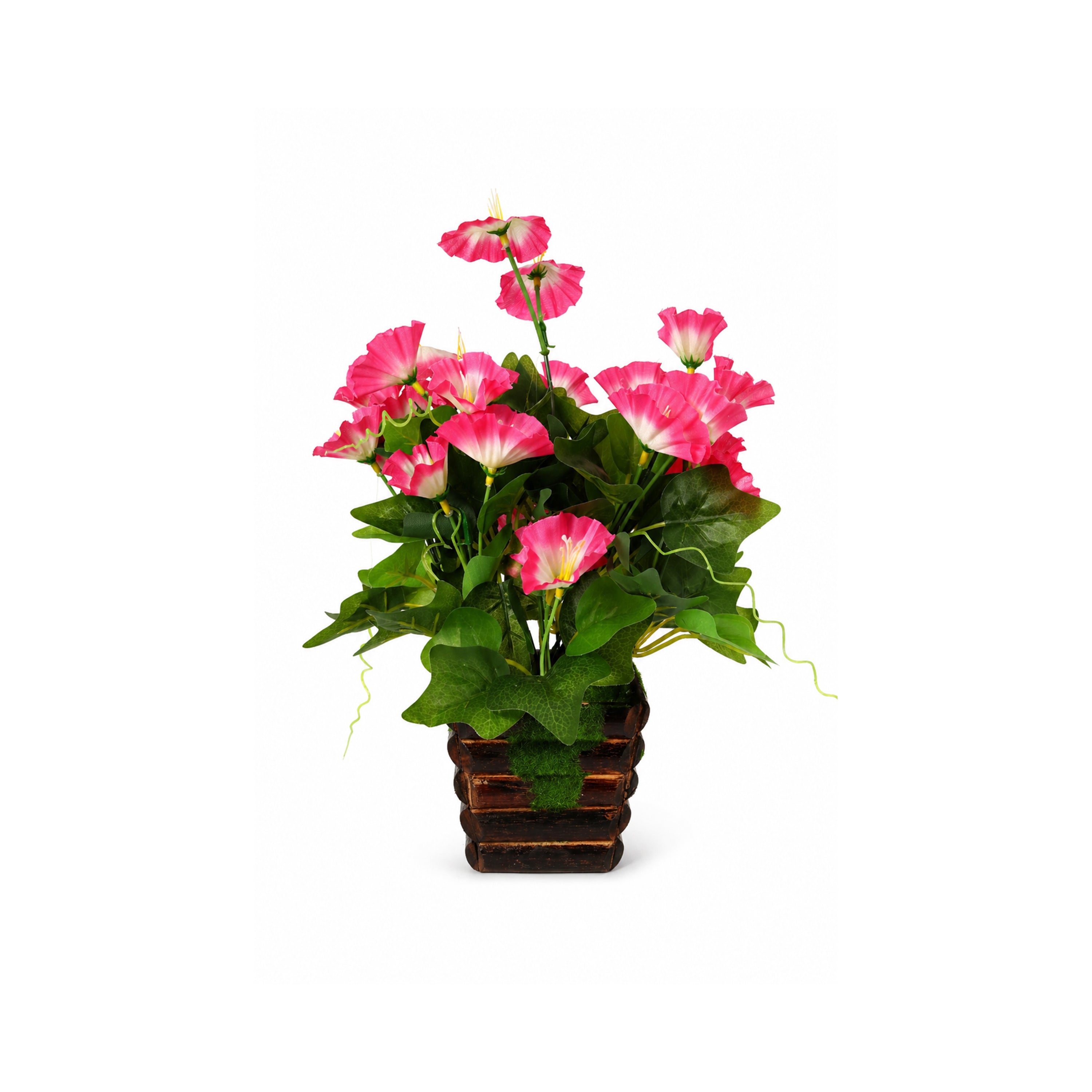 HindCraft Artificial Pink Flower Plant with Decorative Pot for Home Décor