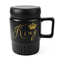 HindCraft King Design Black Ceramic Mug with Lid