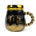 HindCraft Mr Design Black & Gold Ceramic Mug with Lid