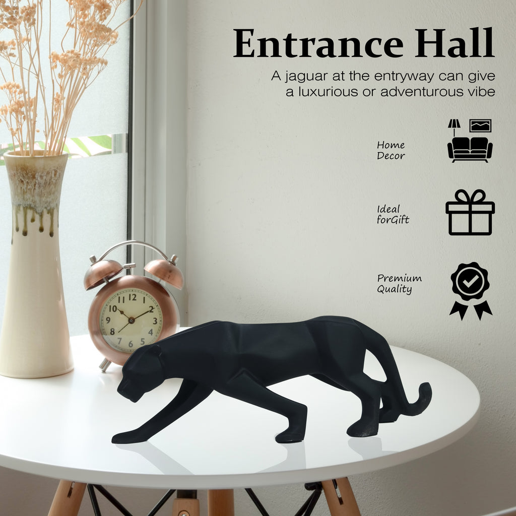 HindCraft Modern Black Panther Showpiece for Home Decor, Office Desk, Living Room & Shelf Decoration