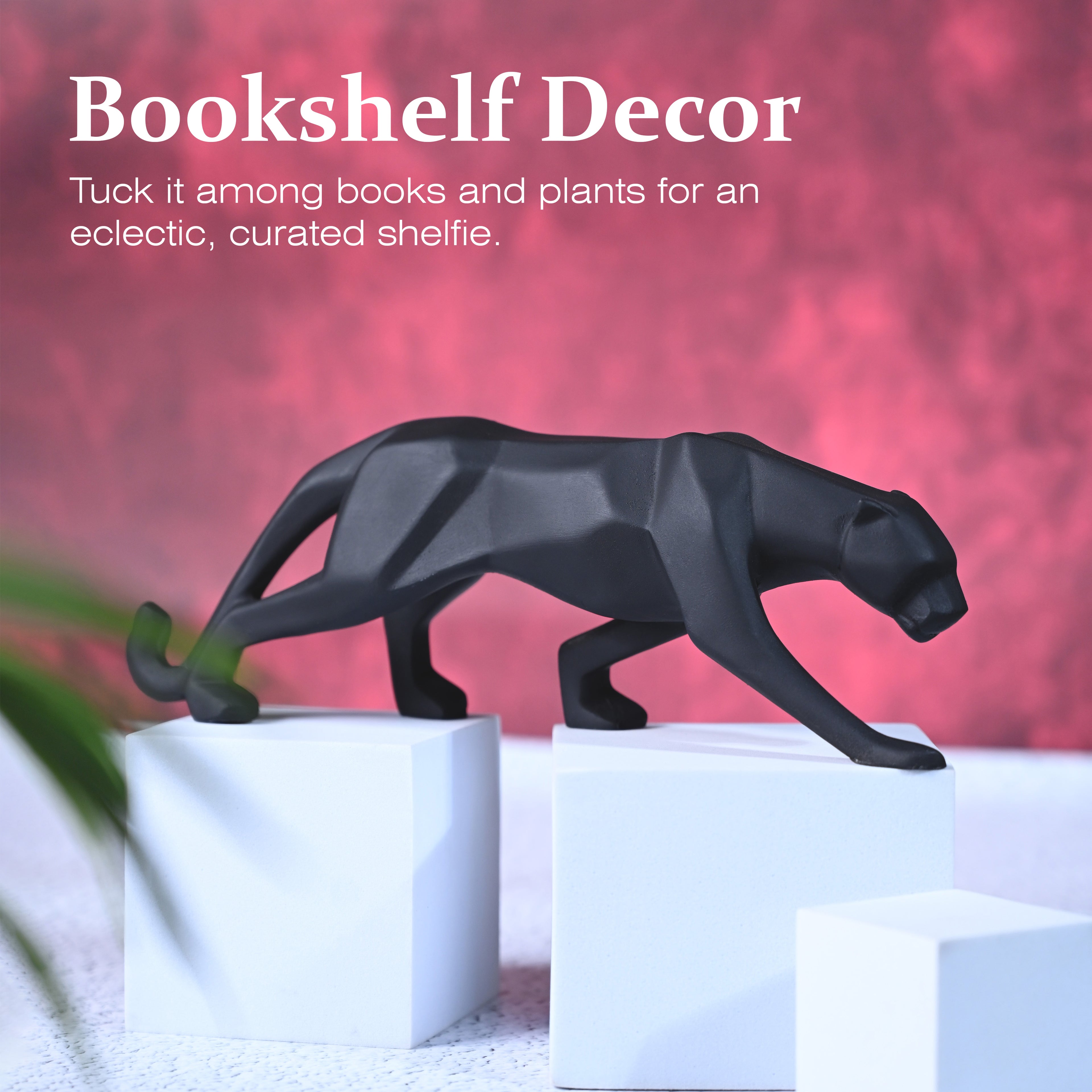 HindCraft Modern Black Panther Showpiece for Home Decor, Office Desk, Living Room & Shelf Decoration