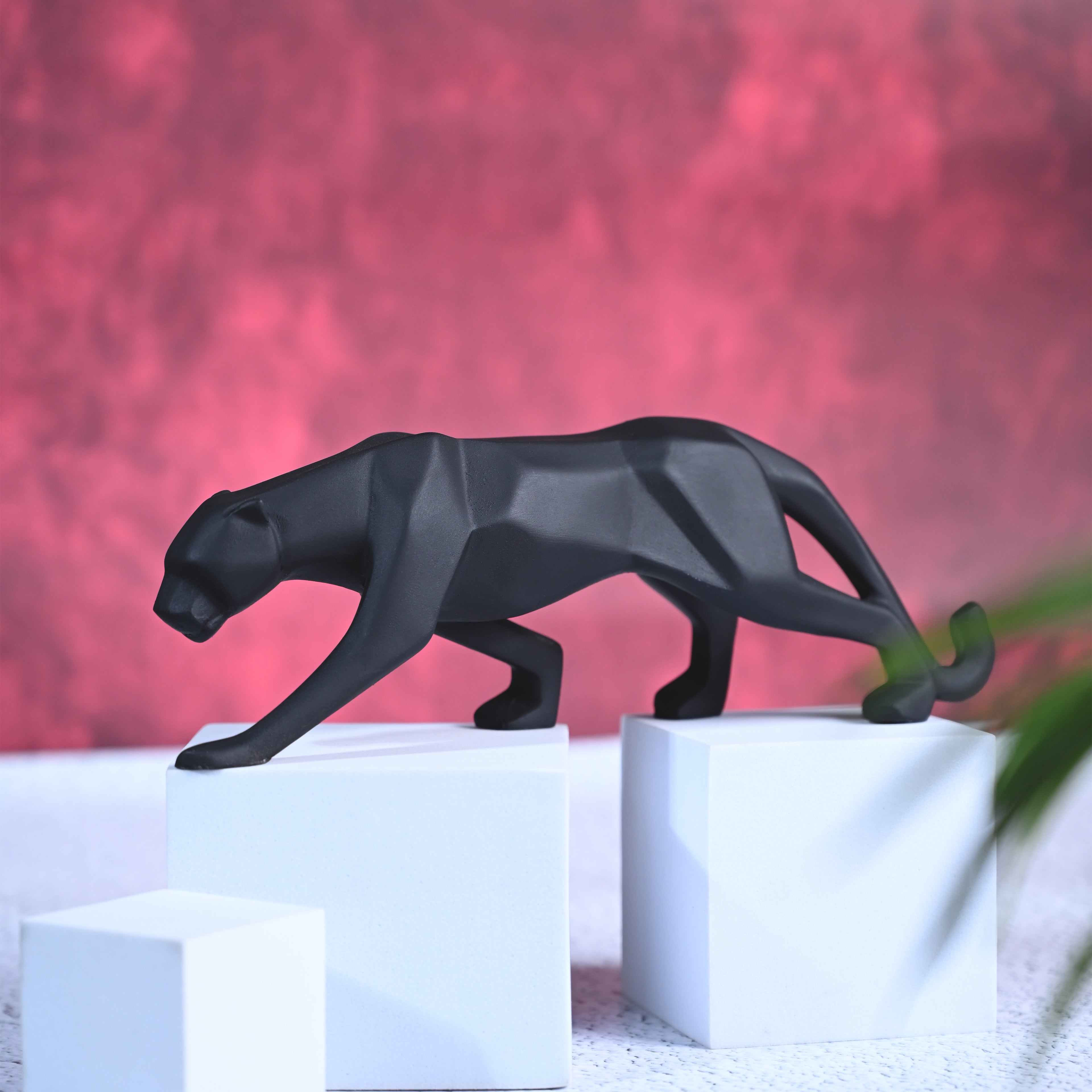 HindCraft Modern Black Panther Showpiece for Home Decor, Office Desk, Living Room & Shelf Decoration