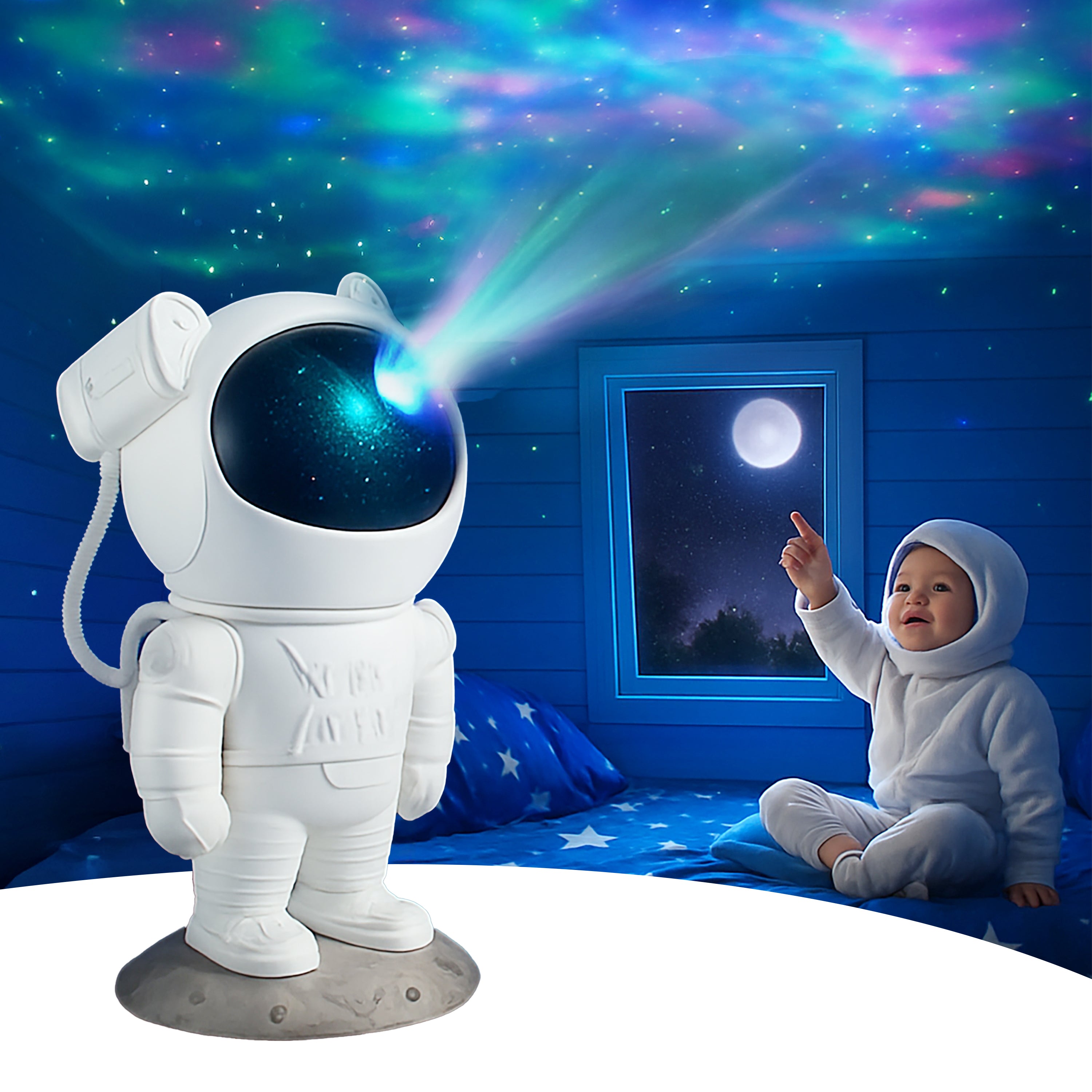 HindCraft Astronaut Galaxy Projector Night Lamp for Kids’ Bedroom Décor