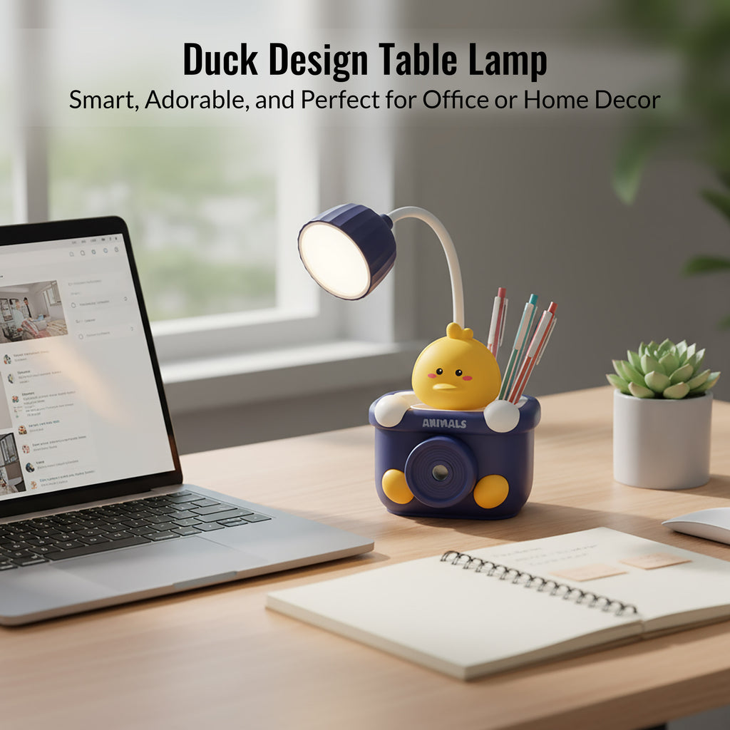 HindCraft Cute Animal LED Desk Lamp with Pen Holder, Pencil Organizer for Kids Study Table, Office Desk & Bedroom