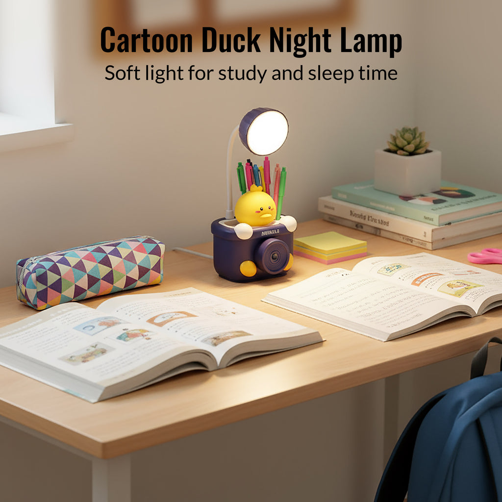HindCraft Cute Animal LED Desk Lamp with Pen Holder, Pencil Organizer for Kids Study Table, Office Desk & Bedroom