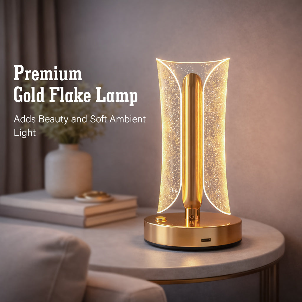 HindCraft Modern LED Table Lamp with Crystal Acrylic Shade for Bedroom, Living Room, Office Desk & Home Décor