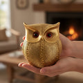 HindCraft Golden Owl Showpiece | Decorative Owl Figurine for Home Décor, Office Desk, Study Table & Housewarming Gift