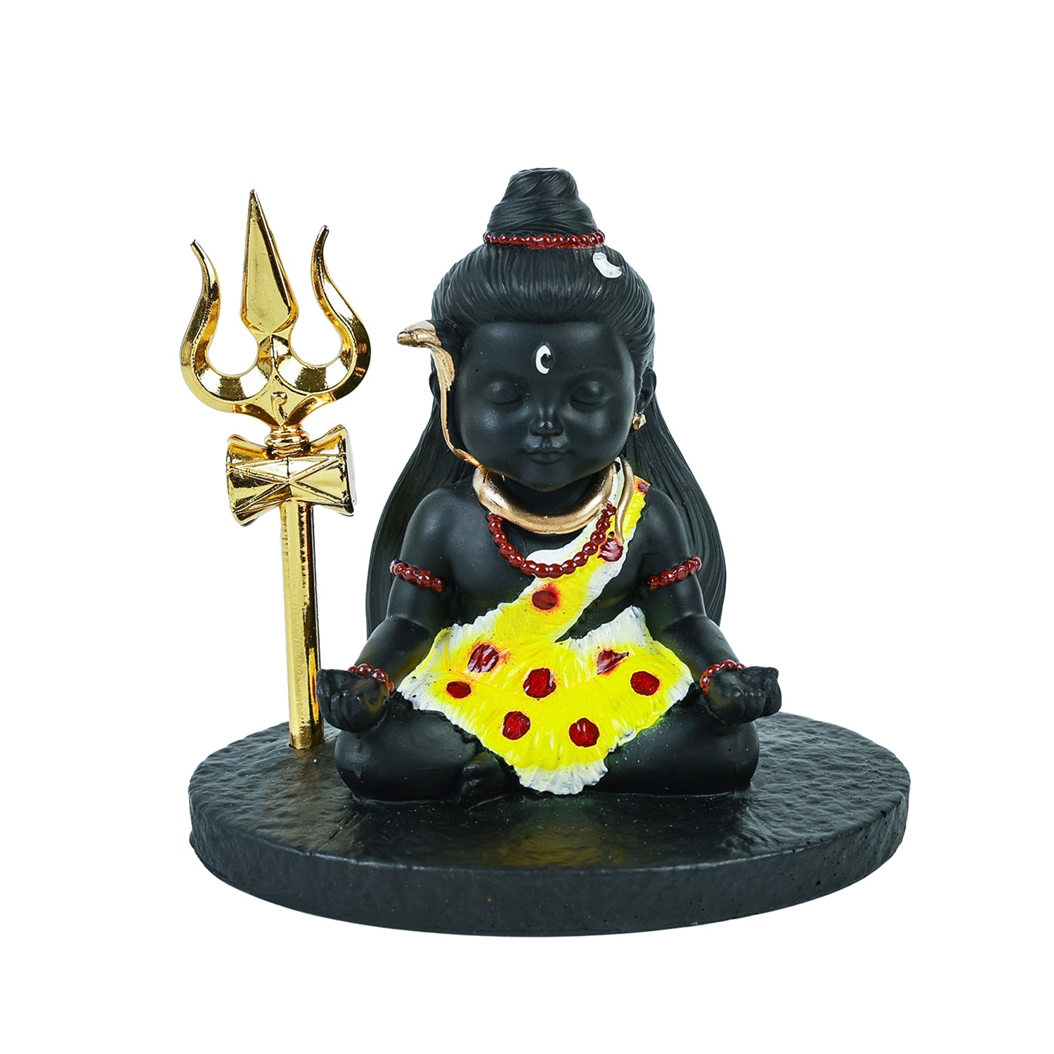 HindCraft Baby Shiva Meditating Statue with Trishul God Idol