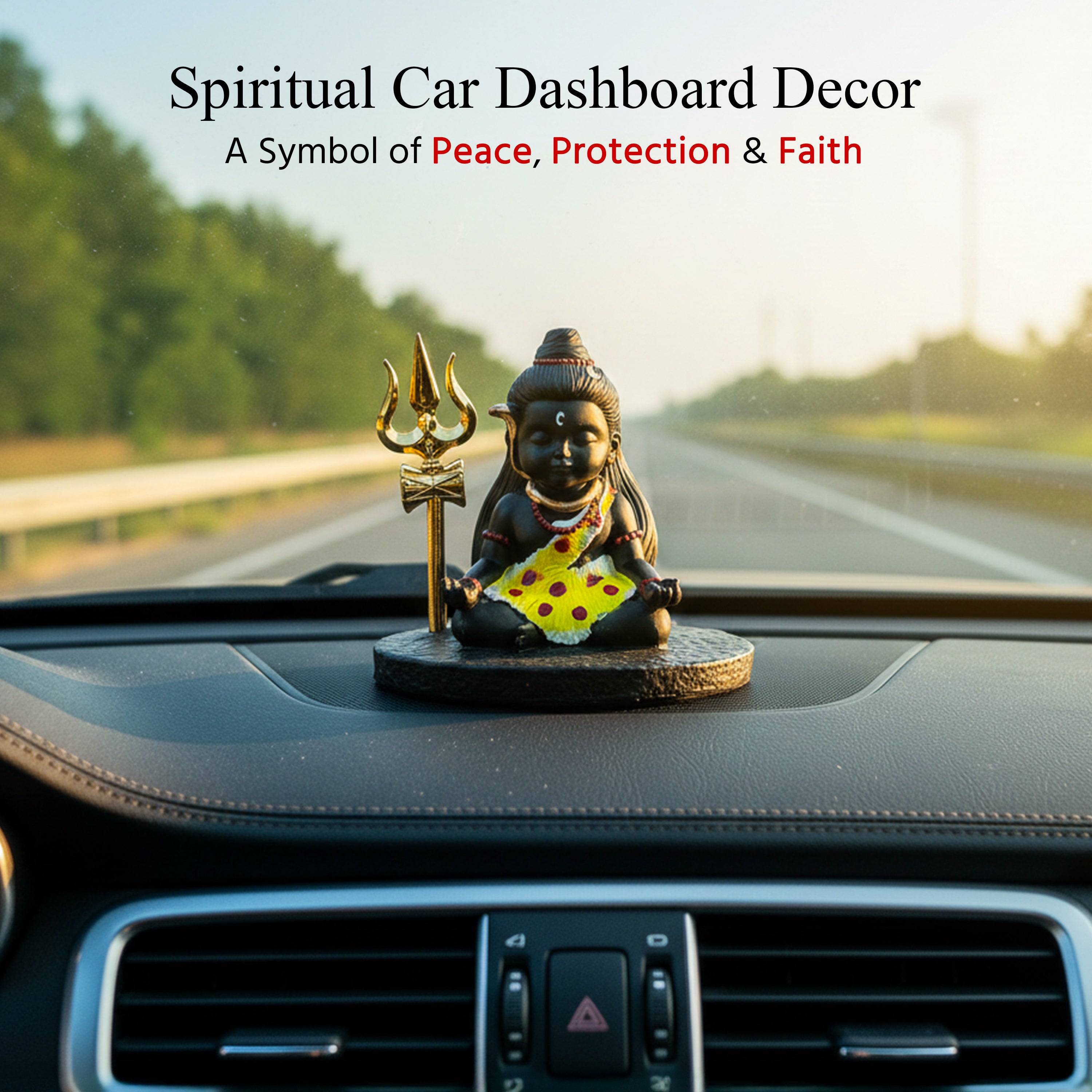 HindCraft Baby Shiva Meditating Statue with Trishul God Idol