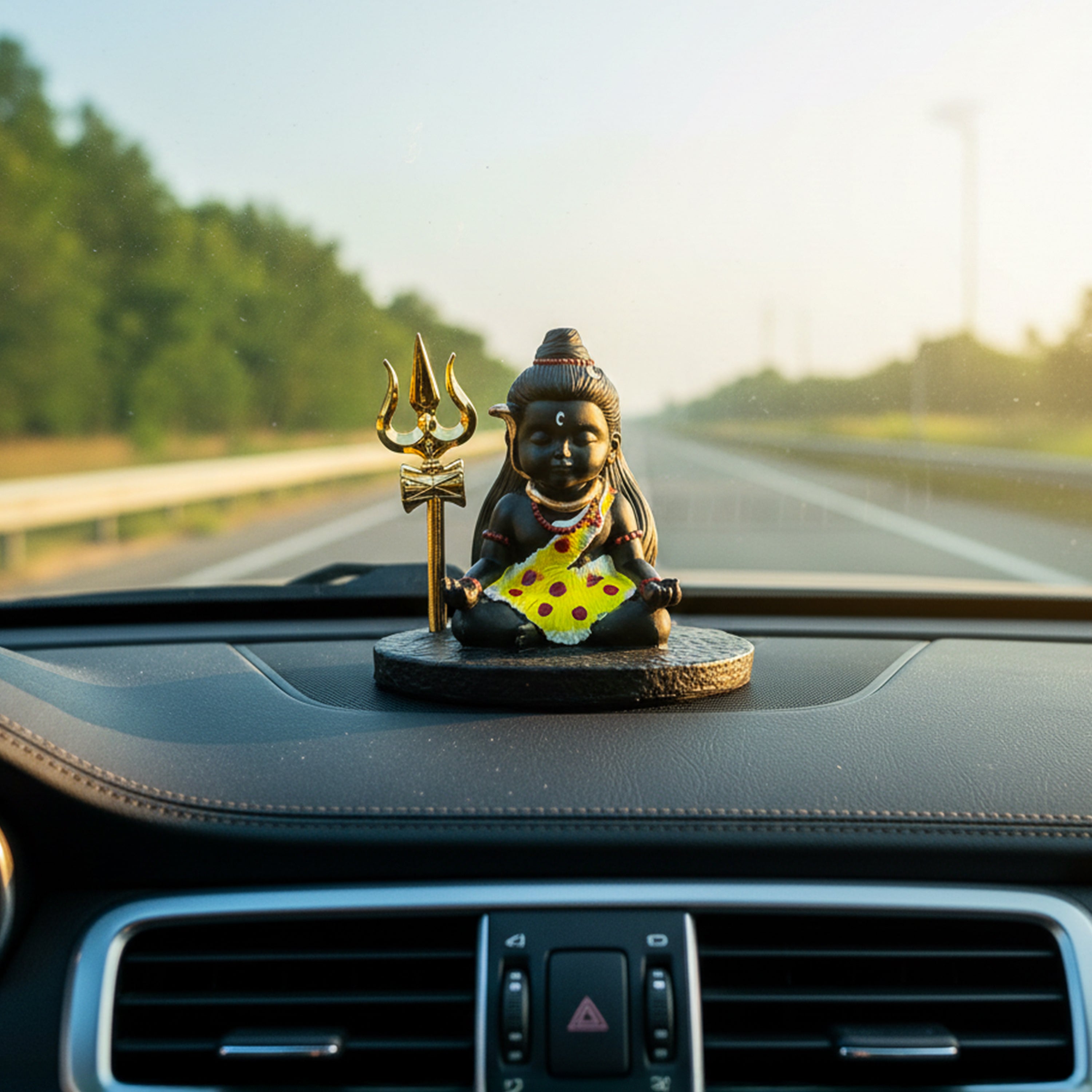HindCraft Baby Shiva Meditating Statue with Trishul God Idol
