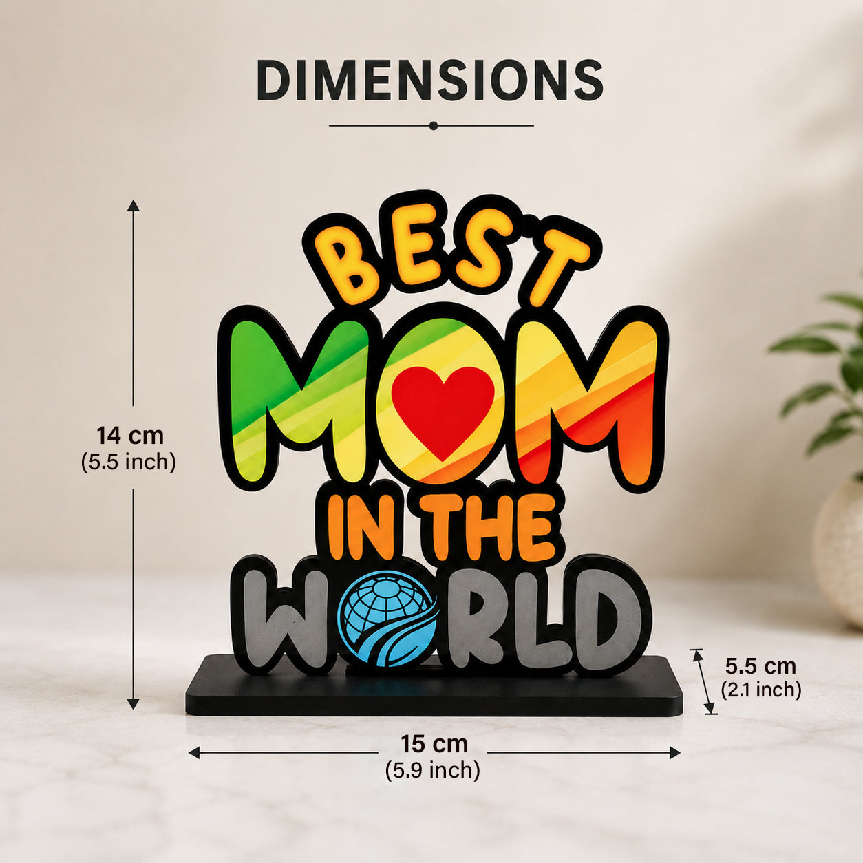Best Mom in The World Wooden Table Decor for Mom