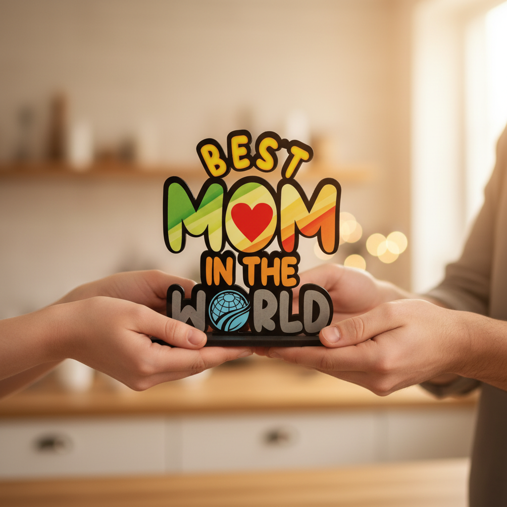 Best Mom in The World Wooden Table Decor for Mom