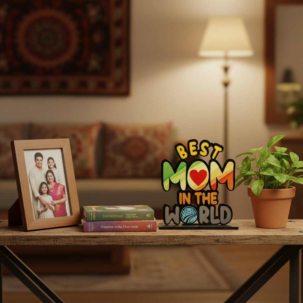 Best Mom in The World Wooden Table Decor for Mom