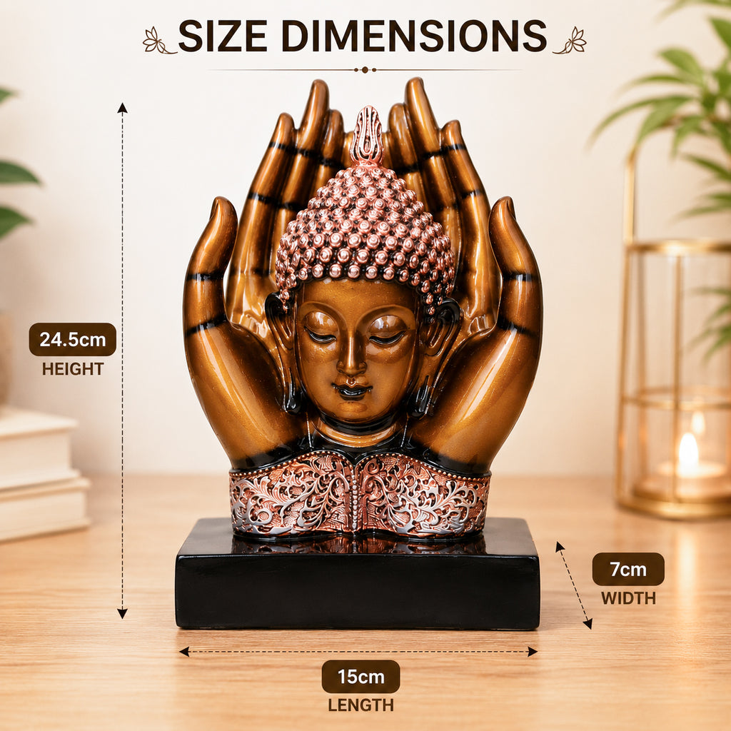 HindCraft Buddha Hands Decorative Statue for Home, Office & Meditation Decor